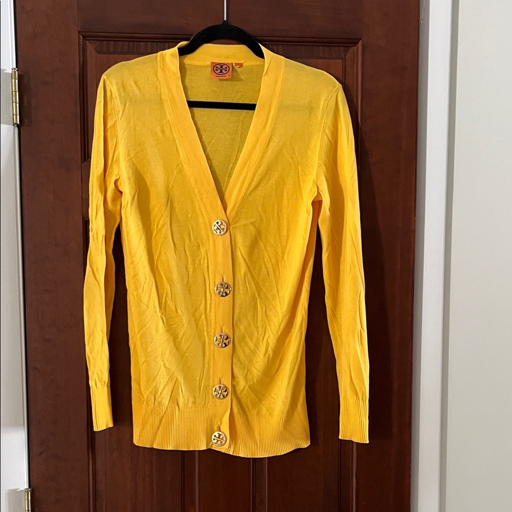 Tory Burch Yellow Cardigan